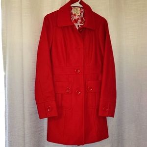 Tulle Red Peacoat